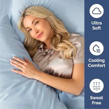 Queen Size 4 Piece Sheet Set - Comfy Breathable & Cooling Bed Sheets Set - Hotel Luxury Bedding for Women, Men, Kids & Teens - Deep Pockets, Easy-Fit, Super Soft & Wrinkle Free - Oeko-Tex - Sky Blue