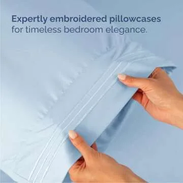 Queen Size 4 Piece Sheet Set - Comfy Breathable & Cooling Bed Sheets Set - Hotel Luxury Bedding for Women, Men, Kids & Teens - Deep Pockets, Easy-Fit, Super Soft & Wrinkle Free - Oeko-Tex - Sky Blue