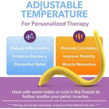 IntimateRose Hot/Cold Pelvic Wand - Temperature Therapy for Pelvic Floor Muscle Pain - BPA-Free, Latex-Free, for Men & Women (Hot/Cold Therapy)