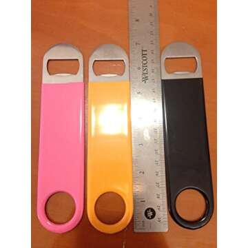 HQY 3 Pack 7" Heavy Duty Flat Bottle Opener, Stainless Steel
