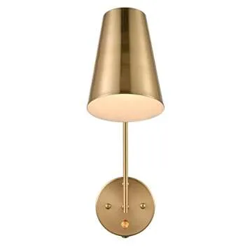 Stylish DANXU Plug in Wall Sconce Set of 2 in Gold