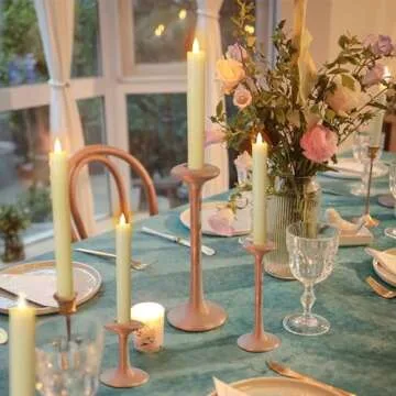 JOIONE Flameless Candles with Remote Timer, 6Pack Real Wax Battery Operated Candles Flickering Flame, Warm Light Electric Fake LED Candles for Christmas Party Wedding Mother's Day-Ivory