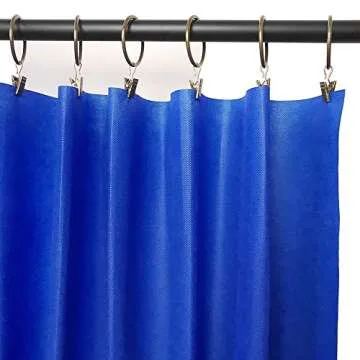 LLPJS 40 Pack Metal Curtain Rings with Clips, Drapery Clips with Rings, Curtain Rod Clips Hooks, Decorative Windows Hanging Curtain Hangers, 1.5 Inch Interior Diameter, Bronze