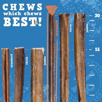 Odor Free 12 Inch Bully Sticks for Large Dogs