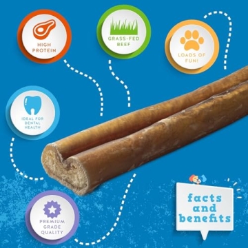 Odor Free 12 Inch Bully Sticks for Large Dogs