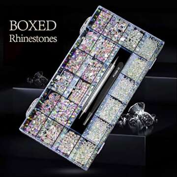 Yzzseven 600 Crystal Diamonds & Rhinestones DIY Nail Art Set