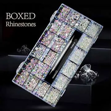 Yzzseven 600 Crystal Diamonds & Rhinestones DIY Nail Art Set