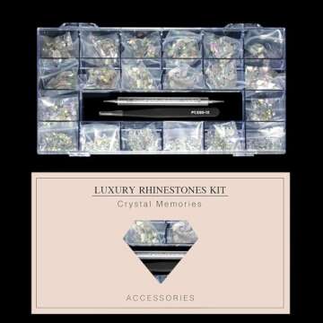 Yzzseven 600 Crystal Diamonds & Rhinestones DIY Nail Art Set