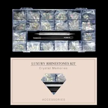 Yzzseven 600 Crystal Diamonds & Rhinestones DIY Nail Art Set