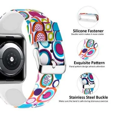 Lwsengme Pattern Printed Apple Watch Band for All Series