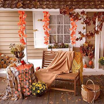 20 Pcs Artificial Fall Leaf Garland for Home Decor