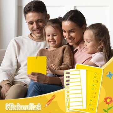 Queekay 4 Pcs Blank Chore Chart Kids Chore Chart, Plastic Checklist Board with 8 Detachable Cardstock to Do List for Home Routine Planning (Orange, Yellow, Green, Pink)