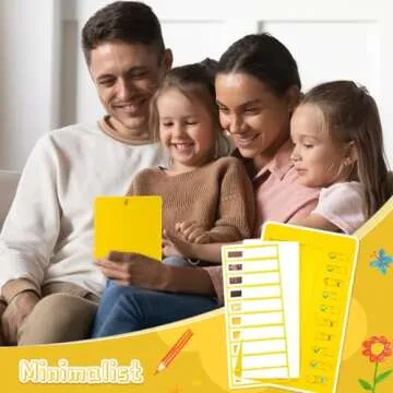 Queekay 4 Pcs Blank Chore Chart Kids Chore Chart, Plastic Checklist Board with 8 Detachable Cardstock to Do List for Home Routine Planning (Orange, Yellow, Green, Pink)