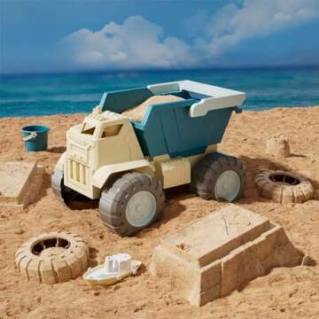 QLT Beach Toys for Toddlers - Kids Sand Toys Include Train Beach Dump Truck, Beach Bucket, Watering Bucket, Sand Shovel, Sand Rake, Little Boat, Sand Castle Toys - Sandbox Toys with Gift Box
