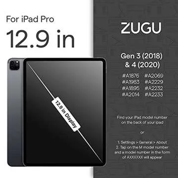 ZUGU CASE Screen Protector for iPad Pro 12.9 3rd/4th/5th/6th Gen, Tempered Glass Scratch Resistant Film, Fingerprint & Smudge Resistant Protector, Includes Biodegradable Installation Guide