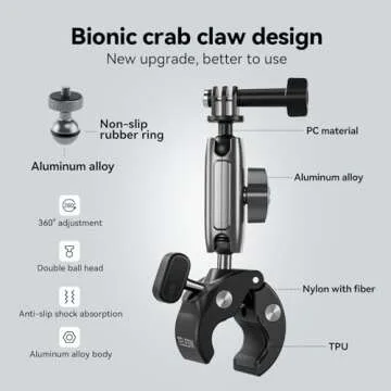 TELESIN® 360 Metal Clamp Mount: Versatile Accessory for GoPro and Action Cameras