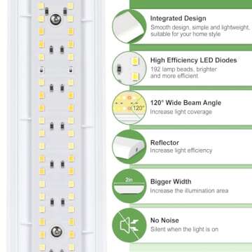 FOXGARDEN® Grow Light, Full Spectrum Plant Light Strip for Indoor Plants, 96 LED Bright Grow Lamp with Auto On/Off Timer 4/8/12H, 4 Dimmable Brightness