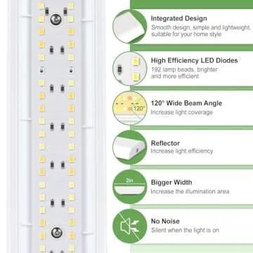 FOXGARDEN® Grow Light, Full Spectrum Plant Light Strip for Indoor Plants, 96 LED Bright Grow Lamp with Auto On/Off Timer 4/8/12H, 4 Dimmable Brightness