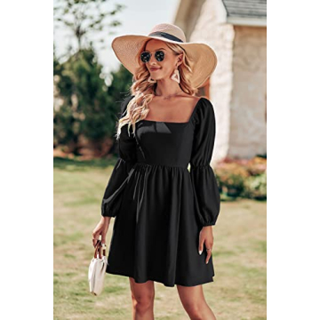 PRETTYGARDEN Women's Fall Mini Dress - Puff Sleeve Charm