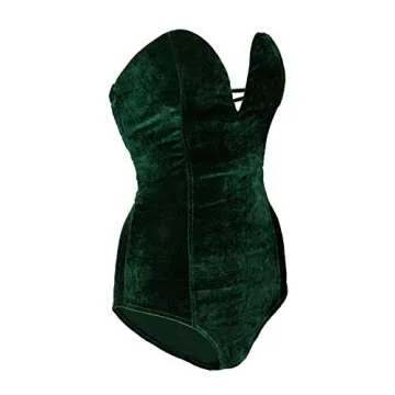Stylish Clothink Velvet Bodysuit for Chic Outfits