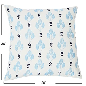 Stylish Creative Co-Op Floral Print Pillow 20" Square