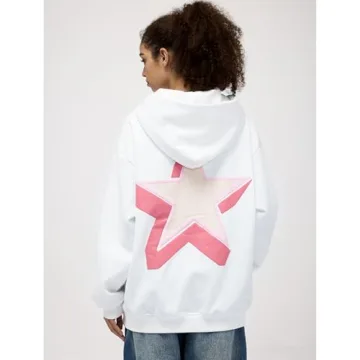 Aelfric Eden Womens Oversized Star Graphic Hoodies Fashion Long Sleeve Hoodie Pullover Hooded Sweatshirt Unisex