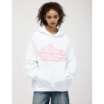 Aelfric Eden Womens Oversized Star Graphic Hoodies Fashion Long Sleeve Hoodie Pullover Hooded Sweatshirt Unisex