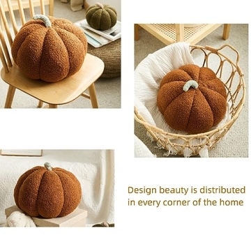 CRIVERY 3D Pumpkin Throw Pillow for Fall Decor and Holidays