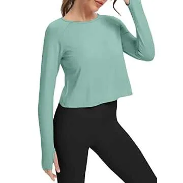 Bestisun Workout Top Long Sleeve Tee for Active Women