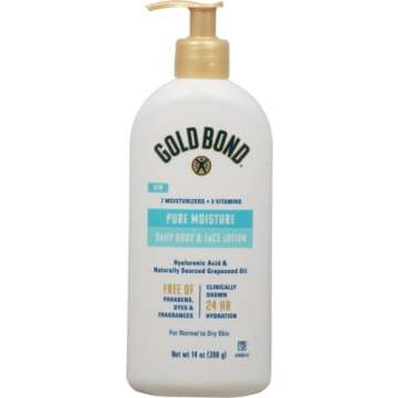 Gold Bond Pure Moisture Lotion, 14 oz., Ultra-lightweight Daily Body & Face Lotion for Dry Skin
