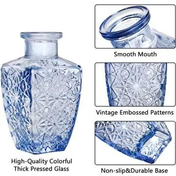 DEAYOU Vintage Glass Bud Vases Pack for Charming Decor