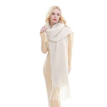 RIIQIICHY Chunky Scarf for Women Winter Warm Thick Scarves Oversized Blanket Scarf