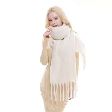 RIIQIICHY Chunky Scarf for Women Winter Warm Thick Scarves Oversized Blanket Scarf