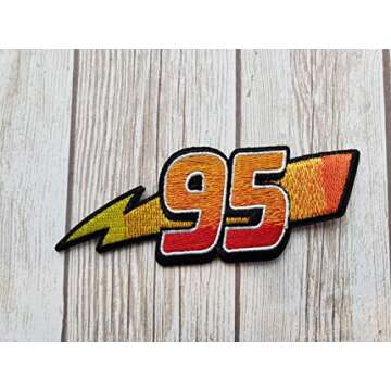 4" Embroidered Lightning Iron On Patch for Creative Crafts