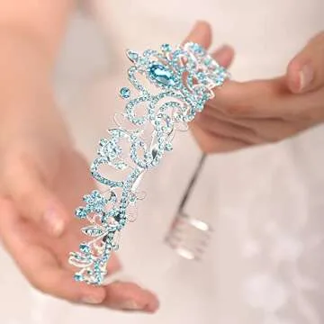 JWICOS Silver Crystal Tiara for Women - Elegant Crown