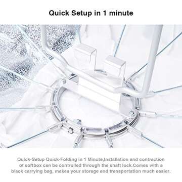 LAOFAS Lantern Softbox 19.68Inch 50CM, Quick-Setup Quick-Folding in 1 Minute, Bowens Mount for Aputure Amaran 100D 100X 200D 200X Godox SL-60W AD300PRO AD400PRO AD600BM and Other Bowens Mount Light