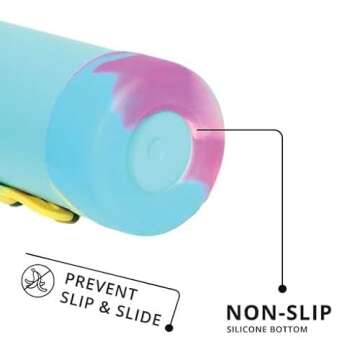 Elemental Iconic Kids Water Bottle with Straw Lid & Stress Reliever Pop It Handle, Leak-Proof When Closed, Triple Insulated Stainless Steel Reusable Thermos Water Bottle, 20oz - Blue Tie Dye