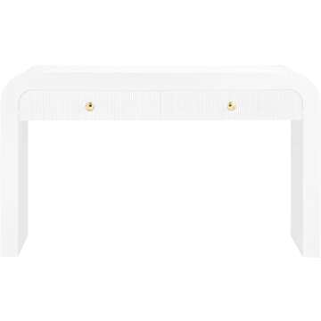 Meridian Furniture 888White-S Artisto Collection Modern | Contemporary Rectangular Console Table, White, 54" W x 15" D x 31.5" H