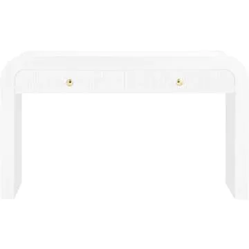 Meridian Furniture 888White-S Artisto Collection Modern | Contemporary Rectangular Console Table, White, 54" W x 15" D x 31.5" H