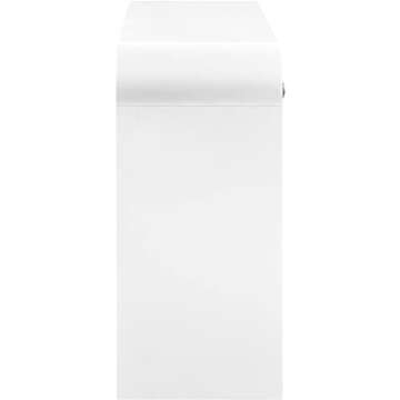 Meridian Furniture 888White-S Artisto Collection Modern | Contemporary Rectangular Console Table, White, 54" W x 15" D x 31.5" H