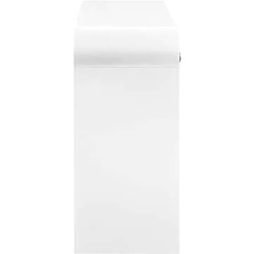 Meridian Furniture 888White-S Artisto Collection Modern | Contemporary Rectangular Console Table, White, 54" W x 15" D x 31.5" H