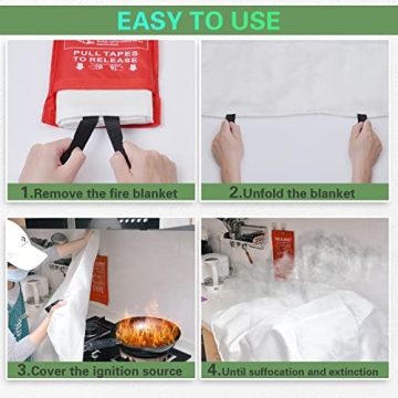 Disfore Fire Blanket 2-Pack for Kitchen & Grill Safety