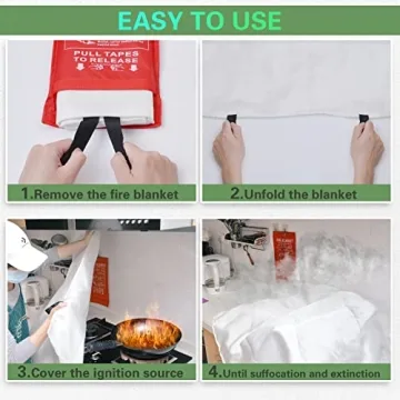 Disfore Fire Blanket 2-Pack for Kitchen & Grill Safety