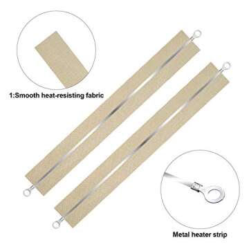 Honoson 10 Pieces 8 Inch Impulse Sealer Heating Element Service Spare Repair Parts Kit 2mm Heat Sealers Strips Replacement Elements