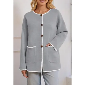 MEROKEETY Women’s Oversized Cardigan Sweaters with Pockets