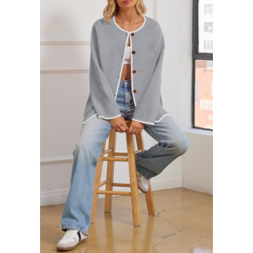 MEROKEETY Women’s Oversized Cardigan Sweaters with Pockets