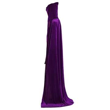 ALIZIWAY Purple Cloak Women Hooded Full Long Velvet Cape Halloween Cosplay 06PM