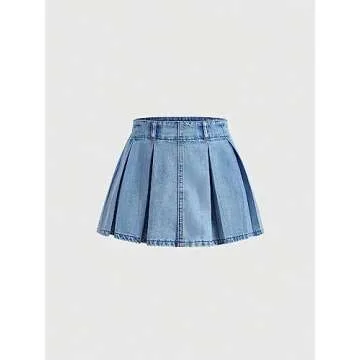 SweatyRocks Ruffle Pleated Denim Skirt for Trendy Teens