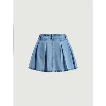 SweatyRocks Ruffle Pleated Denim Skirt for Trendy Teens