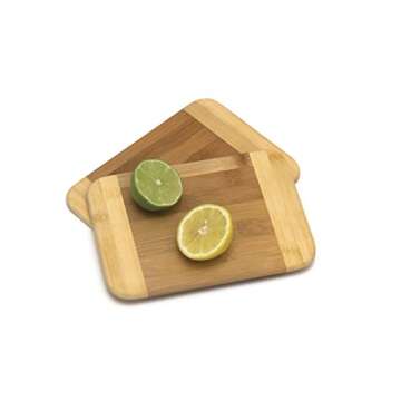 Lipper International Bamboo Wood Two-Tone Kitchen Cutting and Serving Board, Small, 8" x 6" x 5/16", Set of 2